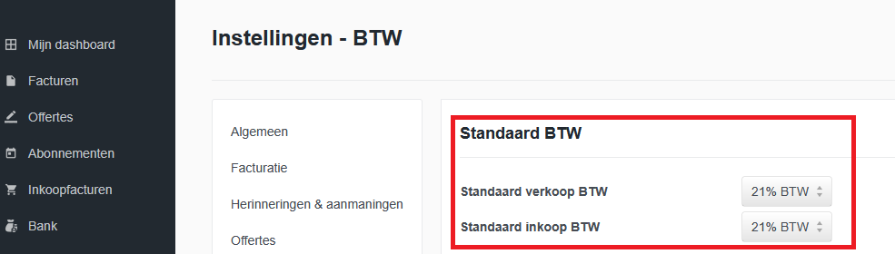Standaard BTW
