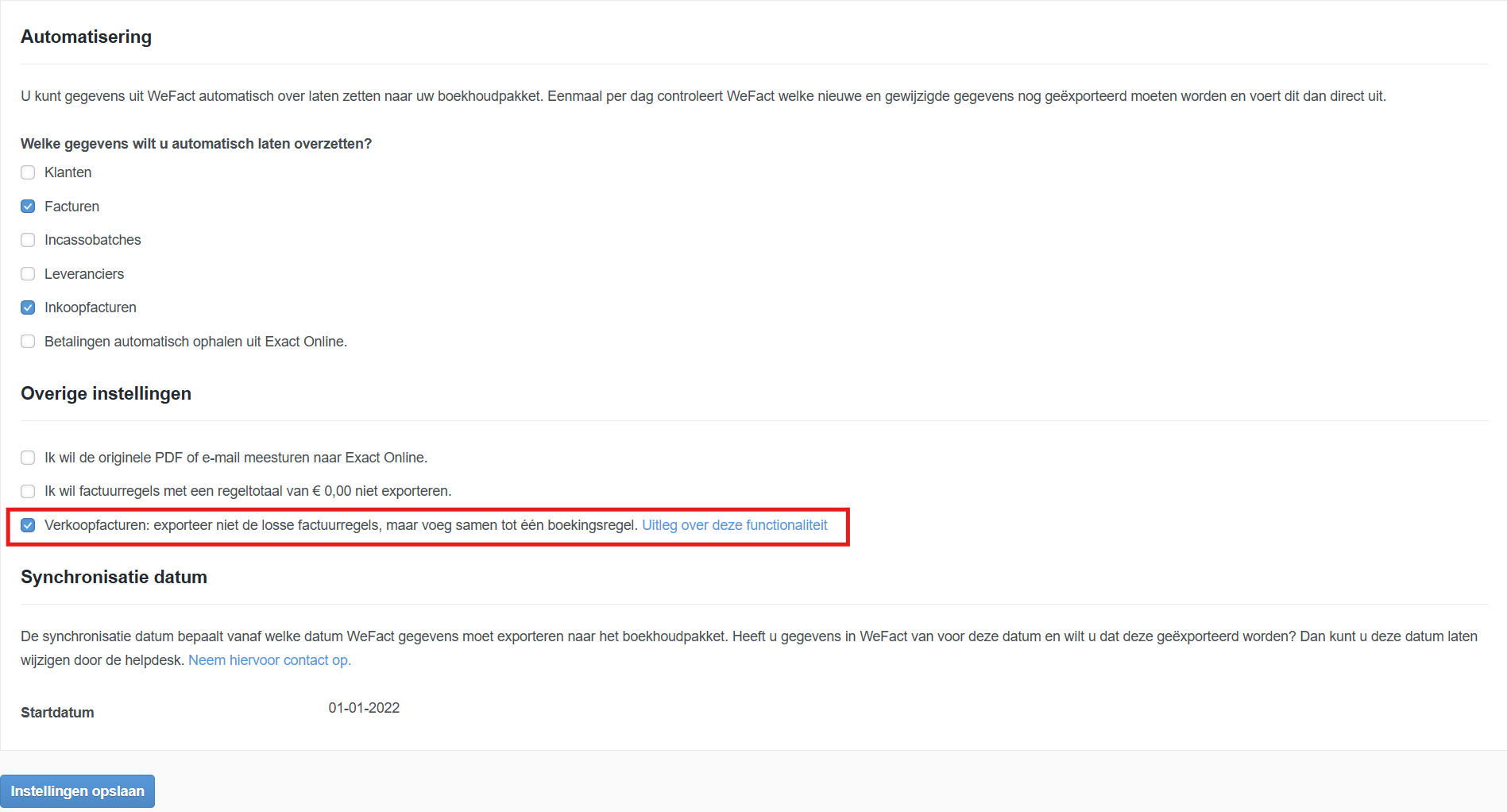 Consolideren van boekingsregels
