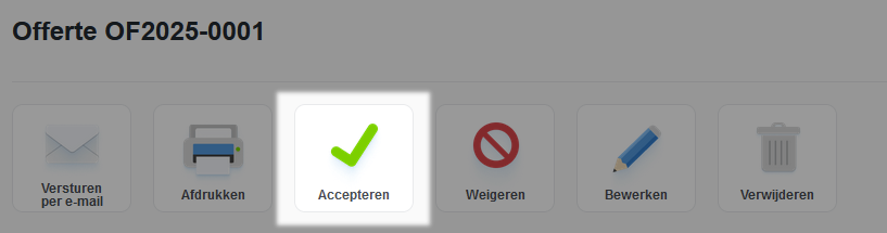 handmatig offerte accepteren