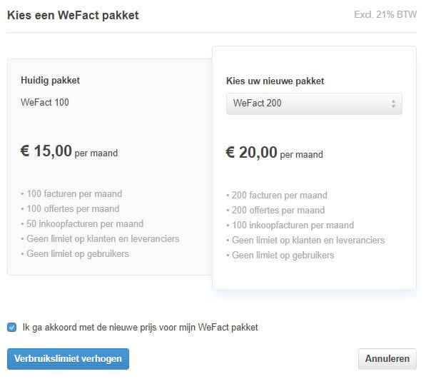 Bevestig de actie door akkoord te gaan met de nieuwe prijs