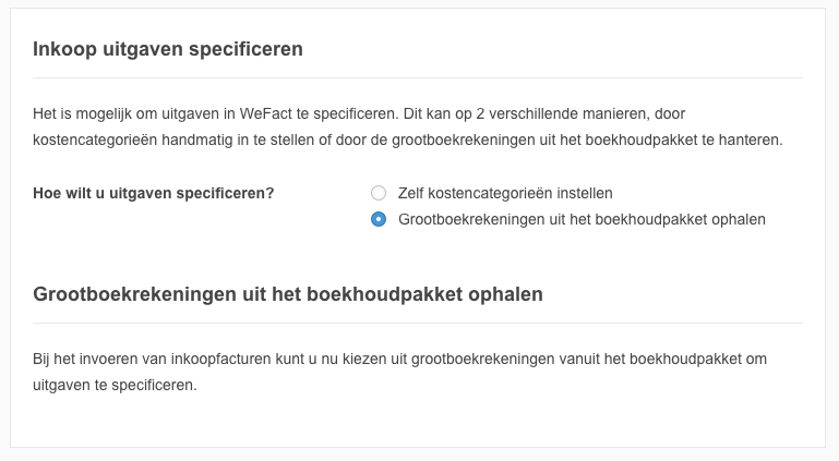 Inkoop uitgaven specificeren, grootboekrekeningen gebruiken
