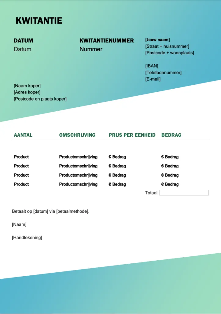 Wat is een kwitantie?