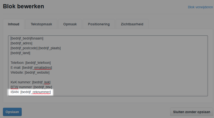 Variabele verwijderen